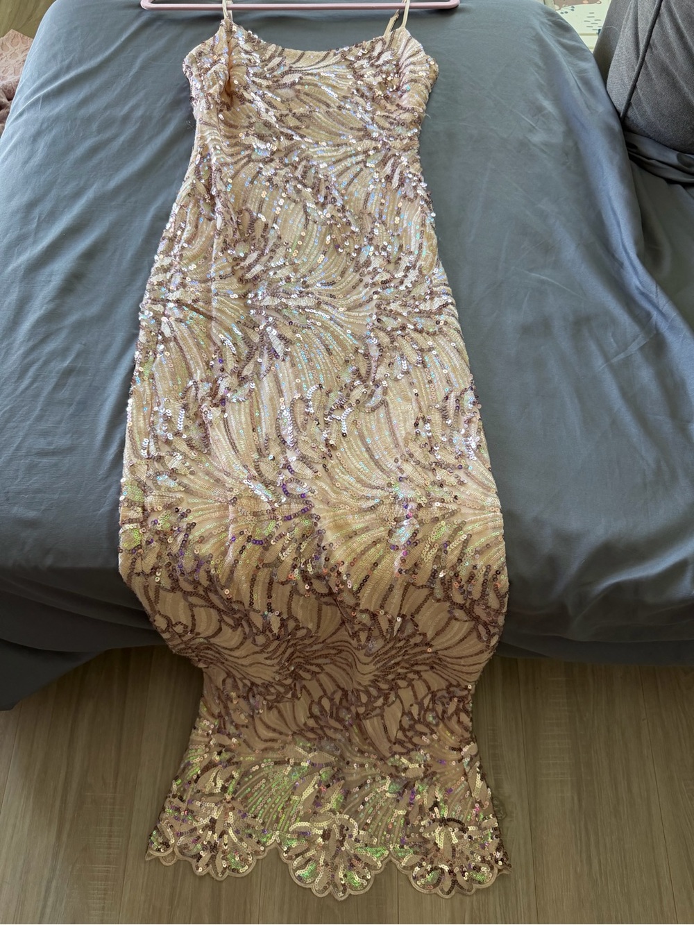 City Studio Iridescent Sequin Mermaid Formal Gown